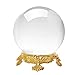 Amlong Crystal Small Clear Crystal Ball with 50mm (2 inch) Diameter with Gold Eagle Stand