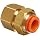 SMC KQ2E PBT One-Touch Tube Fitting, Bulkhead Coupling, Tube OD x NPT Male with Brass Threads