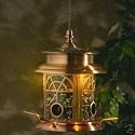 PEWTER GARDEN ILLUMINATING SOLAR POWERED BIRD FEEDER IN A PRESENTATION BOX