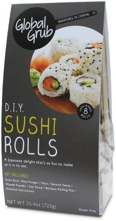 DIY Sushi Making Kit - Special Ingredients, Step-by-Step Instructions, Rolling Mat (25.4 Oz) by Global Grub