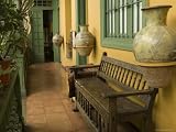 Pottery and Bench in House in Barranco Neighborhood, Lima, Peru Architecture Photographic Poster Print by John & Lisa Merrill, 16x12