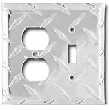 Diamond Life MC2OT.D Formula 1Wall Plate XL Toggle/Outlet Combo 5 H x 5 W Diamond Plate - Case of 25