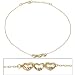 14K Yellow Gold 3 Hearts Ankle Anklet Love Bracelet 10