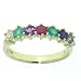 9ct Yellow Gold Ladies Diamond Emerald Amethyst Ruby Sapphire & Tanzanite Dearest Eternity Ring