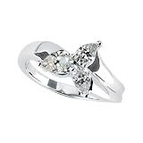 14K White Gold 7/8 ct. ''Created Moissanite Fashion Ring