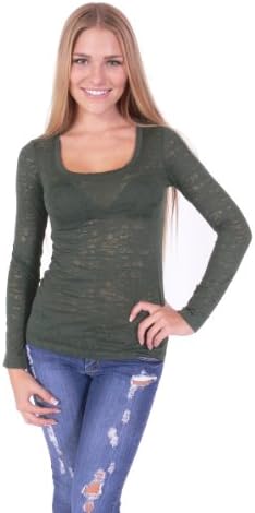 Hollywood Star Fashion Women's Plus Size Long Sleeve Scoop Neck T-Shirt