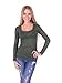 Hollywood Star Fashion Women's Long Sleeve Scoop Neck Burnout Tank Top Shirt