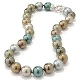 Sterling Silver / Rhodium or Vermeil Simulated Pearl & Cubic Zirconia Necklace