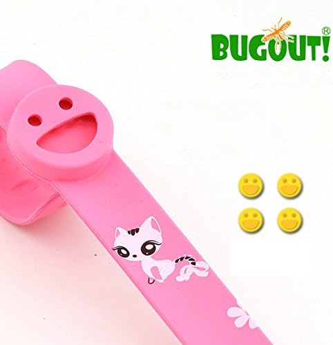 ClouWorld Mosquito Repellent Bracelets, 2 Pack Pest Control Repeller up to 1.5 m of Insect Protection Outdoor & Indoor for Adults & Kids Natural Insect Repeller with 4 Refills(Pink)