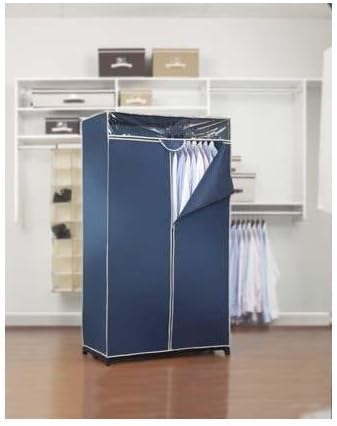 Simplify, Organizer, for Clothes and Accessories, Heavy Duty, Hanging Rod, Easy to Assemble in Navy 36" Wide Portable Closet