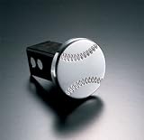 All Sales MFG Billet Aluminum Hitch Cover Plug BASEBALL HITCH COVER - Fits 2 inch Receiver Hitch