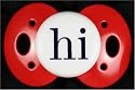 Lots 2 Say Baby Pacifier - "Hi" - Red - Made in USA