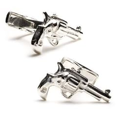 Sterling Revolver Cufflinks - Business/Finance Themed Formal Wear - Cufflinks