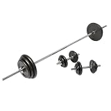 75kg Weight Set with Spinlock Dumbbell bars and 6ft Bar