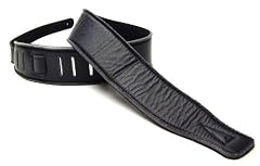Black Leather Guitar Strap for Electric/Acoustic/Bass Guitar