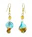 Earrings - E299 - Murano Style Glass - Twist ~ Aqua and Topaz