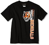 NFL Boys' Cincinnati Bengals Vertical Presence Tee Shirt (Black, Large)