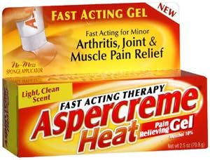 Special pack of 6 ASPERCREME HEAT GEL 2.5 oz