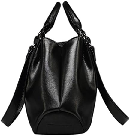 LOSTIN Women Ladies Vintage Genuine Soft PU Leather Large Tote Bag (model # black)