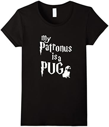 Women's My Patronus Is A Pug T-Shirt Medium Black