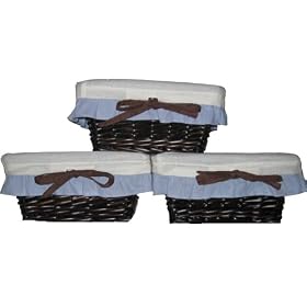 Nursery-To-Go 3-Piece Wicker Storage Basket