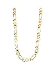 Sterling Essentials 14K Gold over Silver 24-inch Figaro Chain (6 mm)