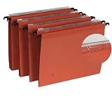 L'Oblique AZ Bo�te de 25 dossiers suspendus pour tiroir en kraft Orange 210g fond V volet d'agrafage