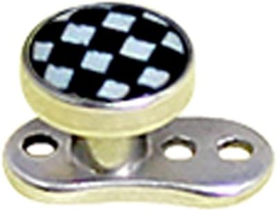 Surgical steel micro dermal anchor 16g with logo chequered