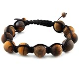 12mm Matte Tiger Eye (Black String) Hand-Made Bracelet