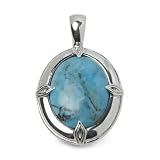 Sterling Silver Kingman Turquoise Blue with Black Matrix Pendant Enhancer