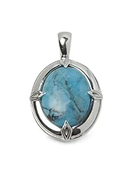 Southwest Spirit Sterling Silver Kingman Turquoise Blue with Black Matrix Pendant Enhancer