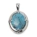 Sterling Silver Kingman Turquoise Blue with Black Matrix December Birthstone Pendant Enhancer