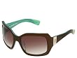 Tres Noir Shiny Brown and Green FEMME FATALE Sunglasses w/ Brown Fade Lens