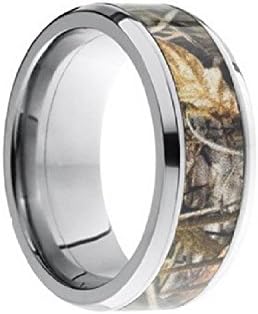 Viable Harvest Camo Ring, Titanium Forest and Oak Leaf Design - His and Hers Sizes - Perfect Camo Wedding Rings - Titanium Ring - Tarnish Resistant - Light Weight and Strong