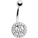 Austrian Crystal Clear Peace Sign Belly Ring