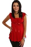 Kiki's Maternity: Red Bow Short Sleeve Maternity Shirt