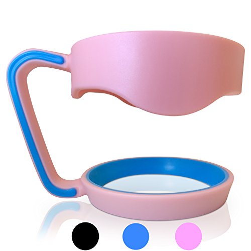 SkyyHi Handle for 30 oz Tumbler - Black Blue Pink Colors Available - Tumbler Handle for YETI Ramblers, RTIC, OZARK and other 30 ounce Tumbler Cup Mugs (Pink)