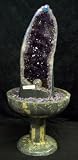 Aqua Amethyst Geode Fountain With Light And Crystal Sphere.