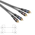 Ligawo Audiokabel 5m Cinch 2x Stecker rot/wei� - High Quality OFC Kabel - Kupferkabel - doppelt geschirmt - RCA Composite Audio Cinchkabel f�r Tv Beamer Lautsprecher Receiver