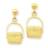 14k Fishing Basket Dangle Earrings