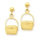 14k Fishing Basket Dangle Earrings