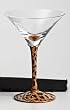 Handpainted Frosted Martini Glass, Leopard