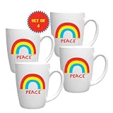 NOVELTY RAINBOW PEACE MUG SET OF 4