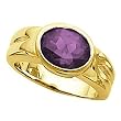 14K Yellow Gold Amethyst Ring