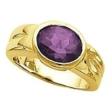 14K Yellow Gold Amethyst Ring