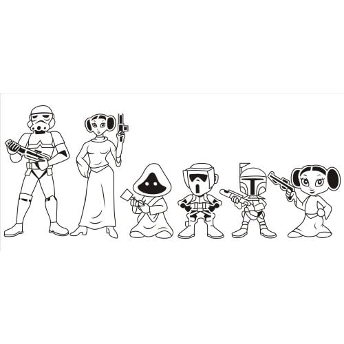 Star Wars Family Window Decals, 10" X 4" Exterior Stick
