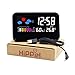 Hippih Weather Station Digital Desk Alarm Clock with USB Charging/Battery Operated/LED Night Light/Temperature/Humidity/Date (Black)