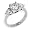 14k White Gold 3-Stone Moissanite Ring (3 cttw equivalent), Size 5