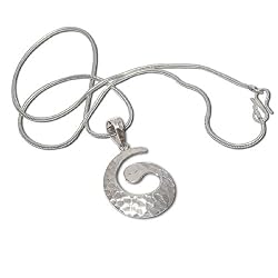 Pendant with Chain Sterling Silver Jewelry 1.25 inches