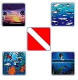 Computer Scuba Diving Mouse Pad- 5 Options – Dive Flag and Scenic Diving Diver Flag Fish Shark, Dive Flag